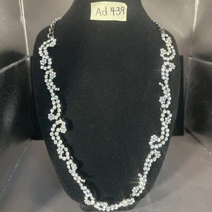 Zara Runway Style 30” Black & Crystal Design Necklace - Picture 1 of 11