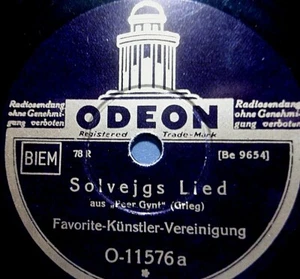 ASSOCIAZIONE ARTISTI PREFERITI "Ti amo / Canzone di Solvejgs" Odeon 1931 78rpm - Foto 1 di 2