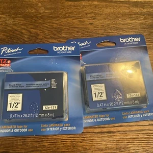 2er-Pack Original Brother P-Touch TZe-131 schwarz auf klarem Band 1/2 Zoll **NEU VERSIEGELT** - Bild 1 von 6