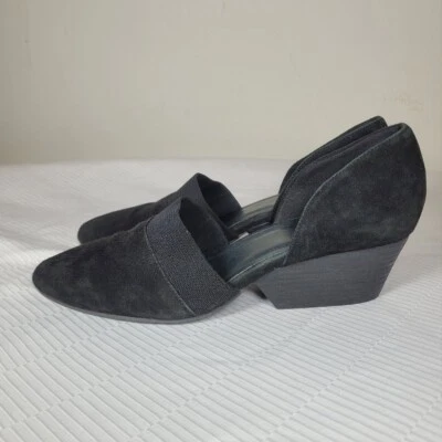 Eileen Fisher Hilly D’Orsay 泵黑色麂皮绒 9 码 — 第 1/4 张图片