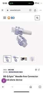 Dispositivo independiente conector sin agujas Bd Style Ref 385100 BD Q-Syte™ - Imagen 1 de 7