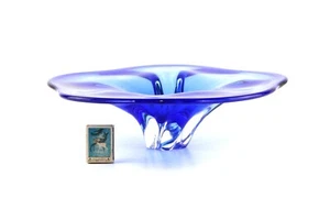 Soviet vintage candy vase Large blue glass vase - Picture 1 of 5