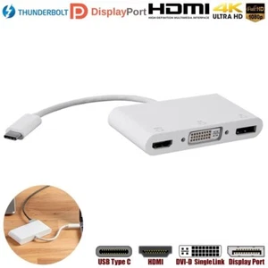 USB-C 3.1 Type C to 4K HDMI Display Port DVI-D Single Link Passive Adapter Mac - Picture 1 of 5