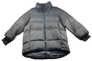 Avenue Puffer Jacket Womens Plus size 22 Black Full Zip Up Hidden Hood New - Picture 1 of 8