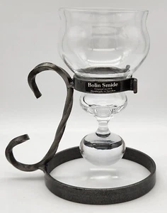 Bolin Smide Wrought Iron & Glass Candle Holder 17.5cm Original Handmade Sweden - Picture 1 of 24