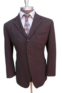 Ermenegildo Zegna Soft Saks Wool Cashmere Brown Three Button Textured Blazer 44R - Picture 1 of 9