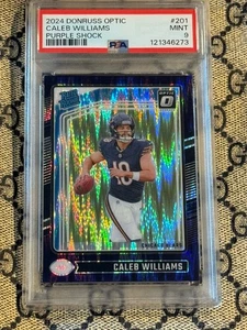 2024 Panini Donruss Optic - Caleb Williams #201 Purple Shock Prizm - PSA 9 MINT - Picture 1 of 2