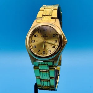 RIVIERA Vintage Men’s Quartz Fashion Bracelet Wristwatch SOLD AS IS PARTS REPAIR - Picture 1 of 17
