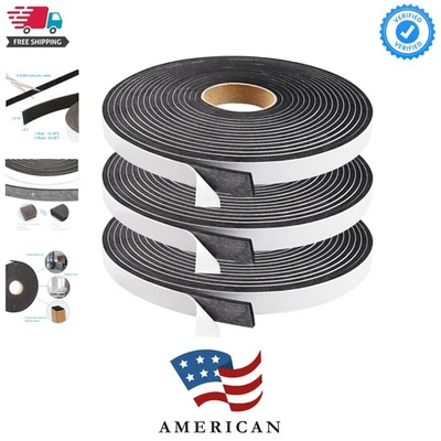 Cinta de espuma de sellado, 1/2 pulgada de ancho x 1/8 pulgada T pelacables para puertas y ventanas,... Foto 1 de 4