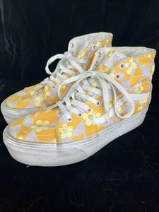 Vans Sk8 Hi Stacked Women Size 10 Yellow Purple Floral Colorful Platform - Picture 1 of 7