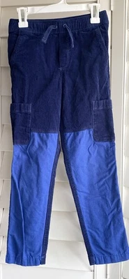 Hanna Andersson Size 8 Boys Corduroy Pants Navy Blue Rip Stop Knees Drawstring - Image 1 of 4
