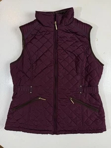 Weatherproof Women Size Medium Full Zip Quilted Faux Fur Lined Vest Burgundy M - Picture 1 of 9