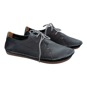 Clarks Artisan Janey Mae Damen schwarz Leder flache Oxford Schuhe 9,5 Mokassin - Bild 1 von 7