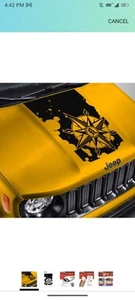 Hood Decal Compatible with Jeep Renegade - Compass Splatter Blackout Hood Sticke - Picture 1 of 3