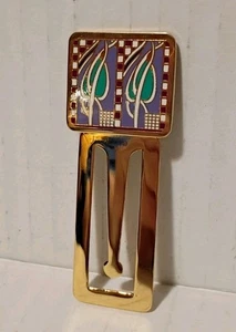 Vintage Gold Tone Metal Bookmark with Enamel Design Multi Color Clere Concepts  - Imagen 1 de 7