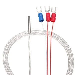 PT100 RTD Temperature Sensor Probe 3 Wires Cable Thermocouple Stainless Steel - Picture 1 of 4
