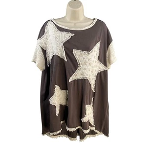 Anthropologie POL Top Damen Größe Small Kurzarm Patchwork Boho Cottagecore - Bild 1 von 13