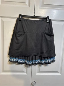 Lucky in Love Skort Size S Small Tiered Skirt Black Striped Pickle Ball Tennis - Picture 1 of 11