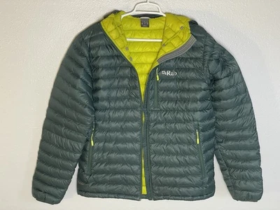 Rab Microlight Alpine Down Jacket Mens Large Green 750 Read Desc FLAW Puffer - Image 1 of 4