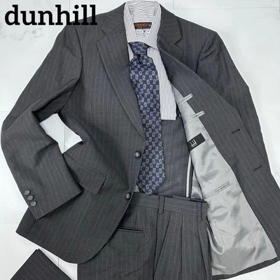 dunhill Mohair Blend Unlined Single Suit Setup Gray Striped - Image 1 of 4