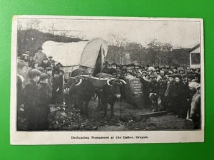 Dedicating Monument at the Dalles Postcard ~ Ezra Meeker, Oregon Trail ~ UDB - Picture 1 of 2