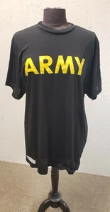USGI Negro Ejército Aptitud Física Uniforme APFU PT Mangas Cortas Camiseta Mediana NUEVA - Imagen 1 de 3
