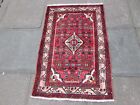 Vintage Hand Made Traditional Rug Oriental Wool Red Small Rug 123X82cm