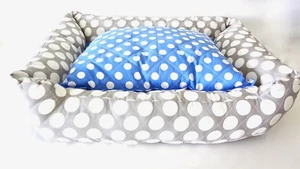 Pet Bed for CAT or DOG . POLKA DOT 100% Cotton SUPERB + LIMITED NEW ⭐️⭐️⭐️⭐️⭐️ - Picture 1 of 8