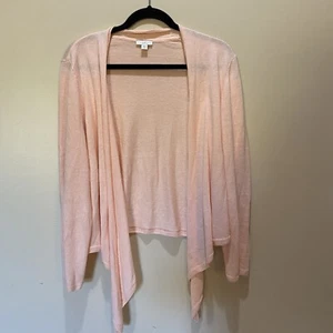 J. Jill Women's Open Front Tie Waist Long Sleeve Cardigan Size Med Pink Spring - Picture 1 of 8