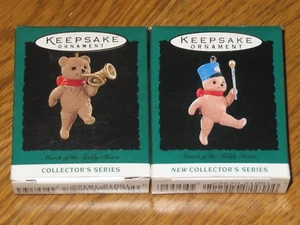 HALLMARK Miniature KEEPSAKE ORNAMENT Lot-2 MARCH OF THE TEDDY BEARS Series w/BOX - Picture 1 of 3