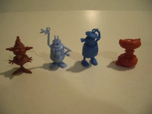 EX Cond LOT 4 1970 Kelloggs Cereal Premiums Funny Fringies Mini Space Creatures - Picture 1 of 12