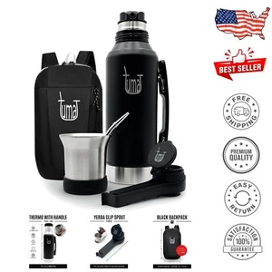 Komplettes Yerba Mate Kit - 1,2L Thermoskanne & Zubehör mit stylischem Rucksack - Bild 1 von 10