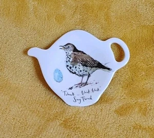 Madeleine Floyd "Birdsong" Song Thrush Melamine Tea Bag Tidy Spoon Rest Vntg UK - Picture 1 of 6