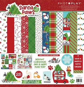 Confezione da collezione FOTOPLAY 12""X12"" zampe di Babbo Natale gatto Natale Capodanno gattino - Foto 1 di 1