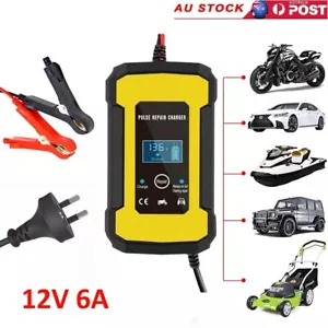 Car Battery Charger 12V 6A LCD Trickle Smart Battery Repair Boat Caravan Truck - Picture 1 of 12