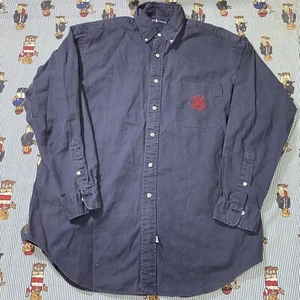 Camisa De Colección Ralph Lauren Cookie Crest Bolsillo Abotonada Adulto GRANDE L/S Azul - Imagen 1 de 8