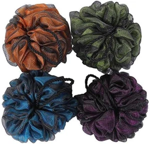 Loofah Bath and Shower Sponge Pouf, Mesh Brush Ball Exfoliating Body Scrubber... - Picture 1 of 2