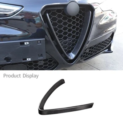 Empuñadura delantera de fibra de carbono para coche ventilación circular moldura para Alfa Romeo Stelvio 2017-20 Foto 1 de 4