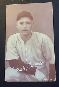 STANLEY SPENCE 1940s Vintage Exhibit Cardboard Baseball Card V GOOD - Foto 1 di 1
