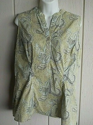 Womens 16 Geoffrey Beene Sport Sleeveless Cotton Blend Fitted Shirt Bust 42" - Imagem 1 de 4