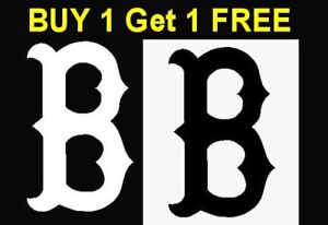 2 Boston Red Sox "B" Decals - Red Sox Window Stickers