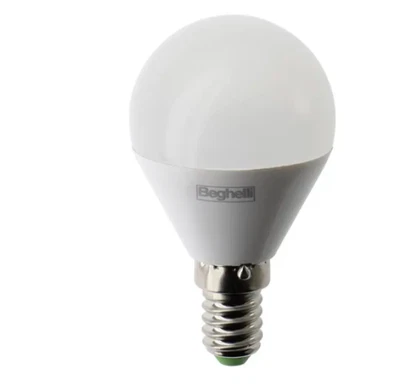 Lampadina LED 5W E14 4000K 470lm vetro opale sfera Beghelli ElplastLED 56813 - Immagine 1 di 3