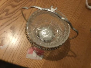 Vintage Mayell Queen Anne versilberte Zucker-/Bonboniere kobaltblaues Glas x 2 - Bild 1 von 3