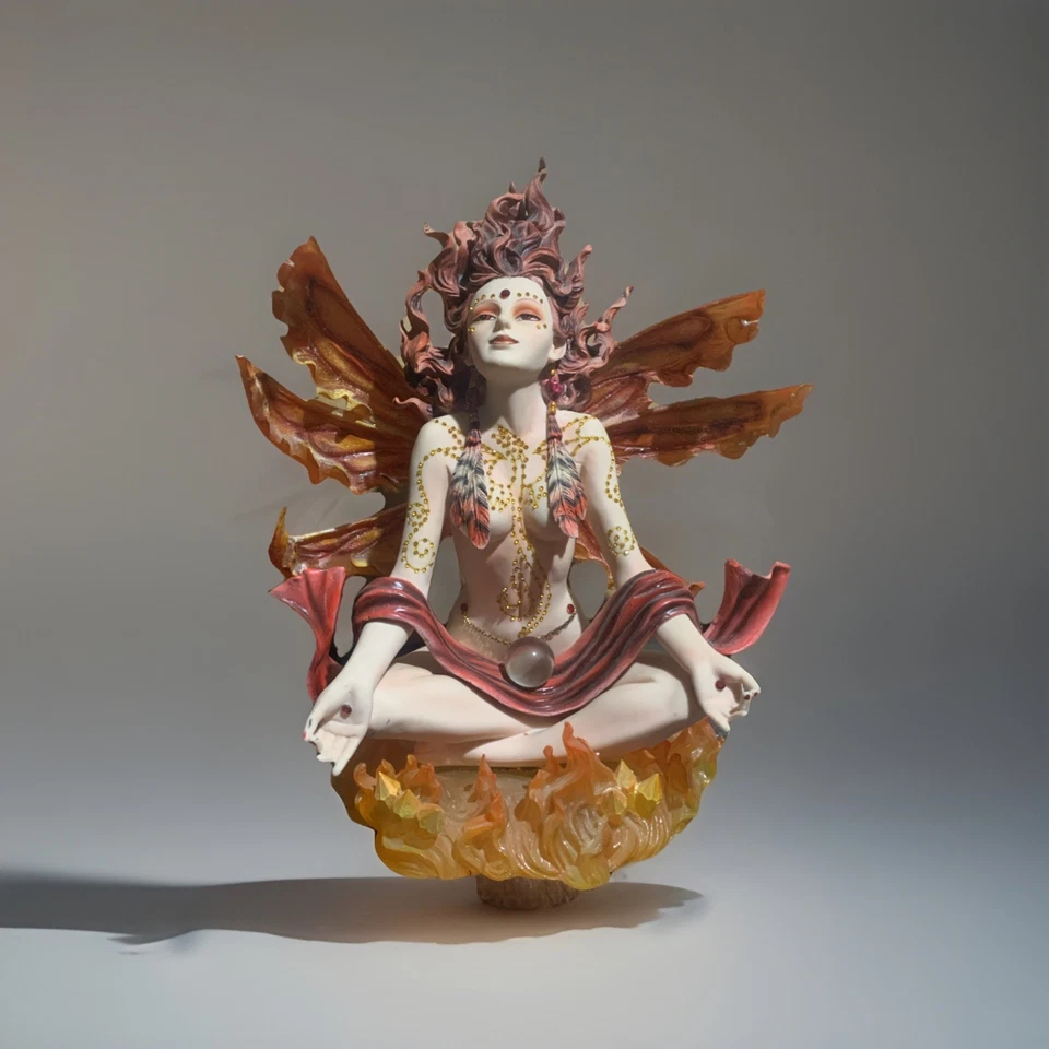 Fairy "The Alps" W/Fire, Flames, And Crystal Ball. She Is Intricately Detailed - Image 1 of 4