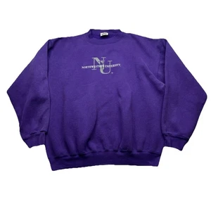 Vintage Northwestern University Sweatshirt L lila 20/20 Sport Rundhals 90er MÄNGEL - Bild 1 von 11