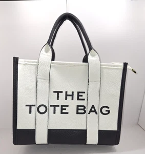 Bolso de Mano Para Mujer Dos Tonos Mano Imitación Cuero Con Letras Falta Correa para el Hombro - Imagen 1 de 8