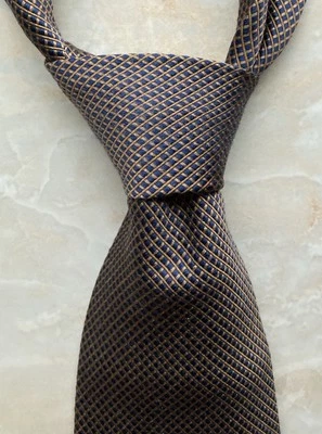 "Corbata Nicky Milano marrón patrón geométrico, 100 % seda 57,75""" Foto 1 de 4