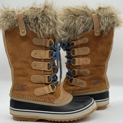 Botas de nieve Sorel Joan of Arctic para mujer 7 gamuza tostada piel sintética impermeables invierno Foto 1 de 4
