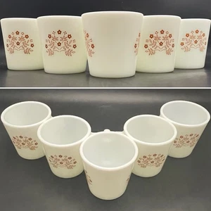 Pyrex Ginger (Brownish Orange) 5 Piece Summer Impressions Cups/Mugs c1970s USA - Picture 1 of 15