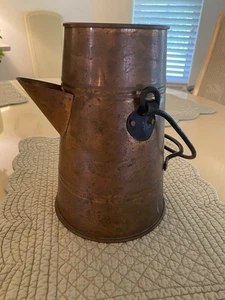 Vintage gehämmert Kupfer Wasserkocher Krug, 9" hoch & schwer, Bauernhaus Landhaus Dekor - Bild 1 von 12